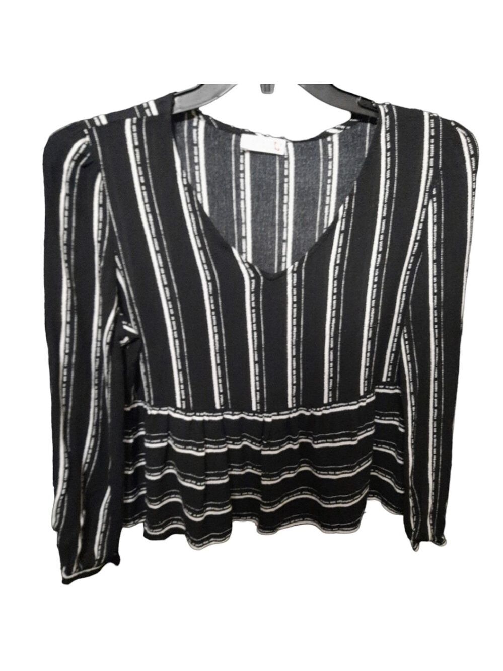 Paper Crane Long Sleeve Peplum Blouse X Small